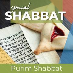 TEXT: Special Shabbat Purim Shabbat IMAGE: Hamantashen on Torah text
