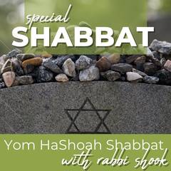 TEXT: Yom HaShoah Shabbat IMAGE: Stones on grave marker